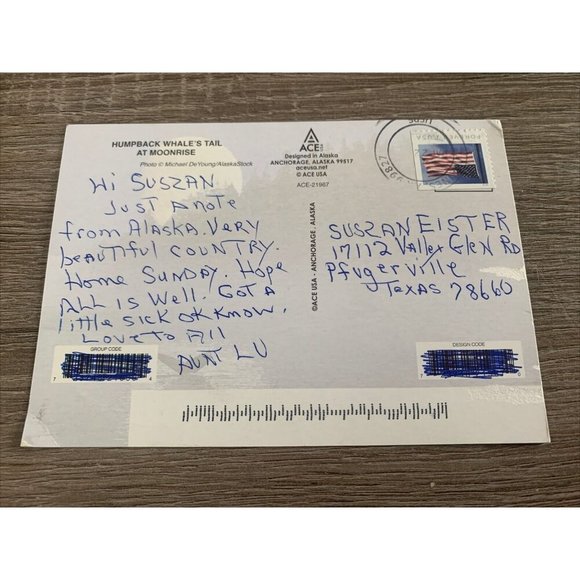 Postcard Alaska Ocean At Night Postmarked Post Card Ephemera - Picture 2 of 2